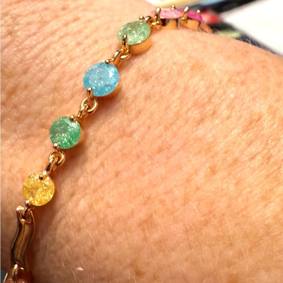 Gold Multicolor Gemstone Bracelet - Picture 3 of 3